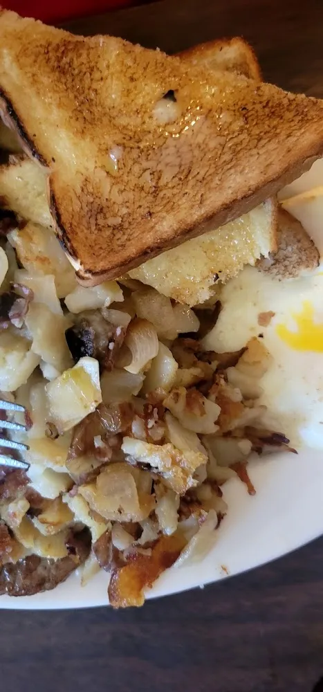 Homefries Toast and Eggs