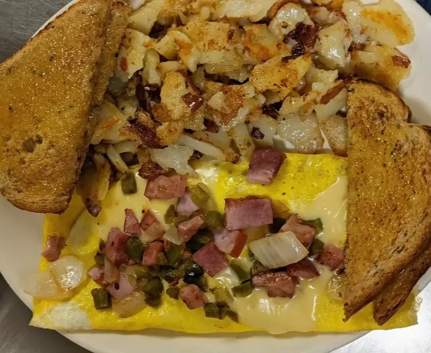 Omelet Toast and Potatoes